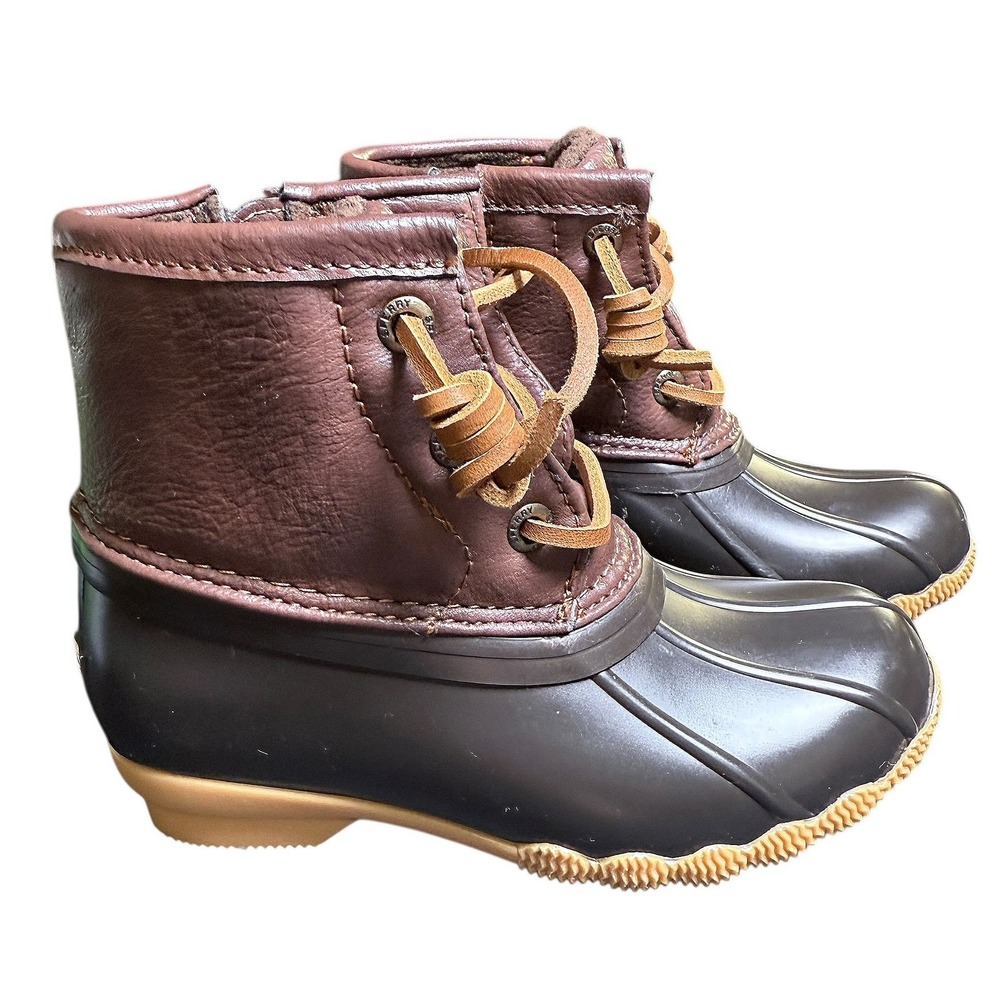 NEW Sperry Saltwater Duck‎ All Weather Boot Girls Size 8M Side Zip New w/o Tags